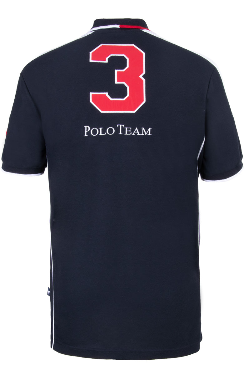 Polo Laterales Bordada Marino