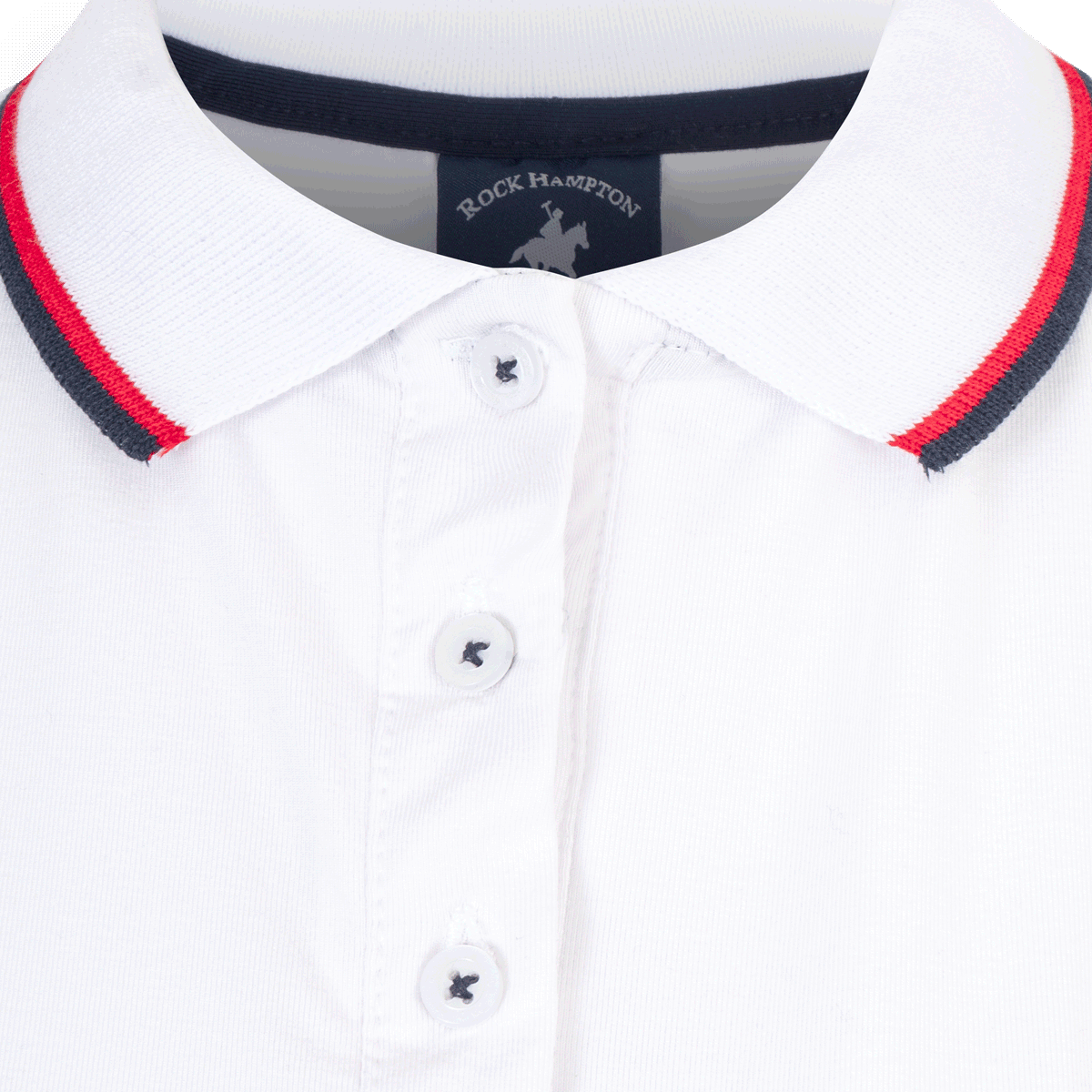 Polo Viscosa Cuello Franjas Blanco