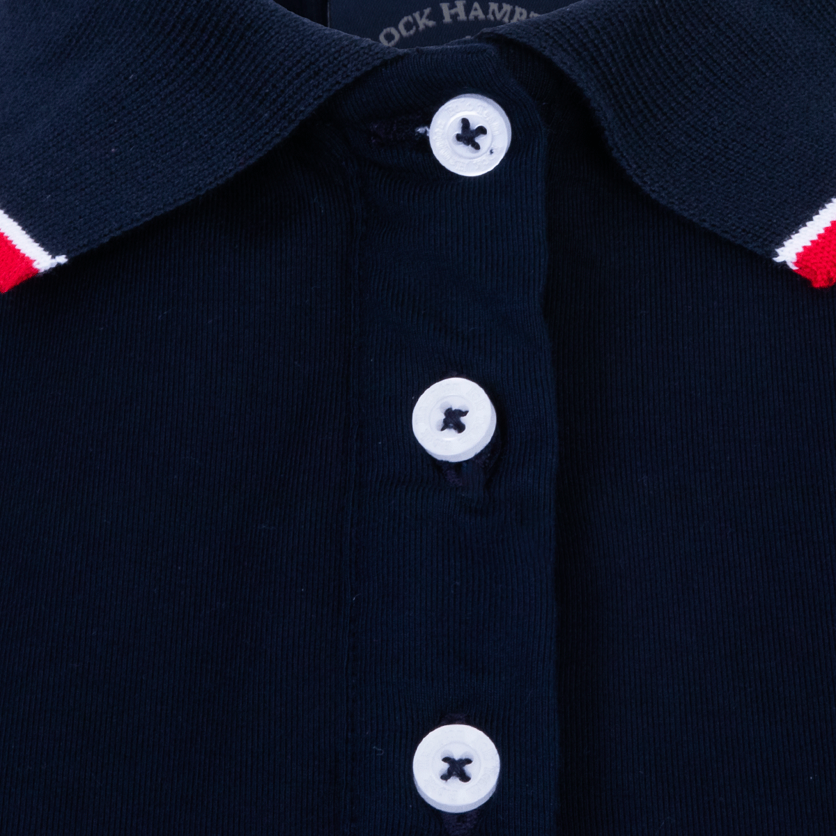 Polo Viscosa Cuello Franjas Marino