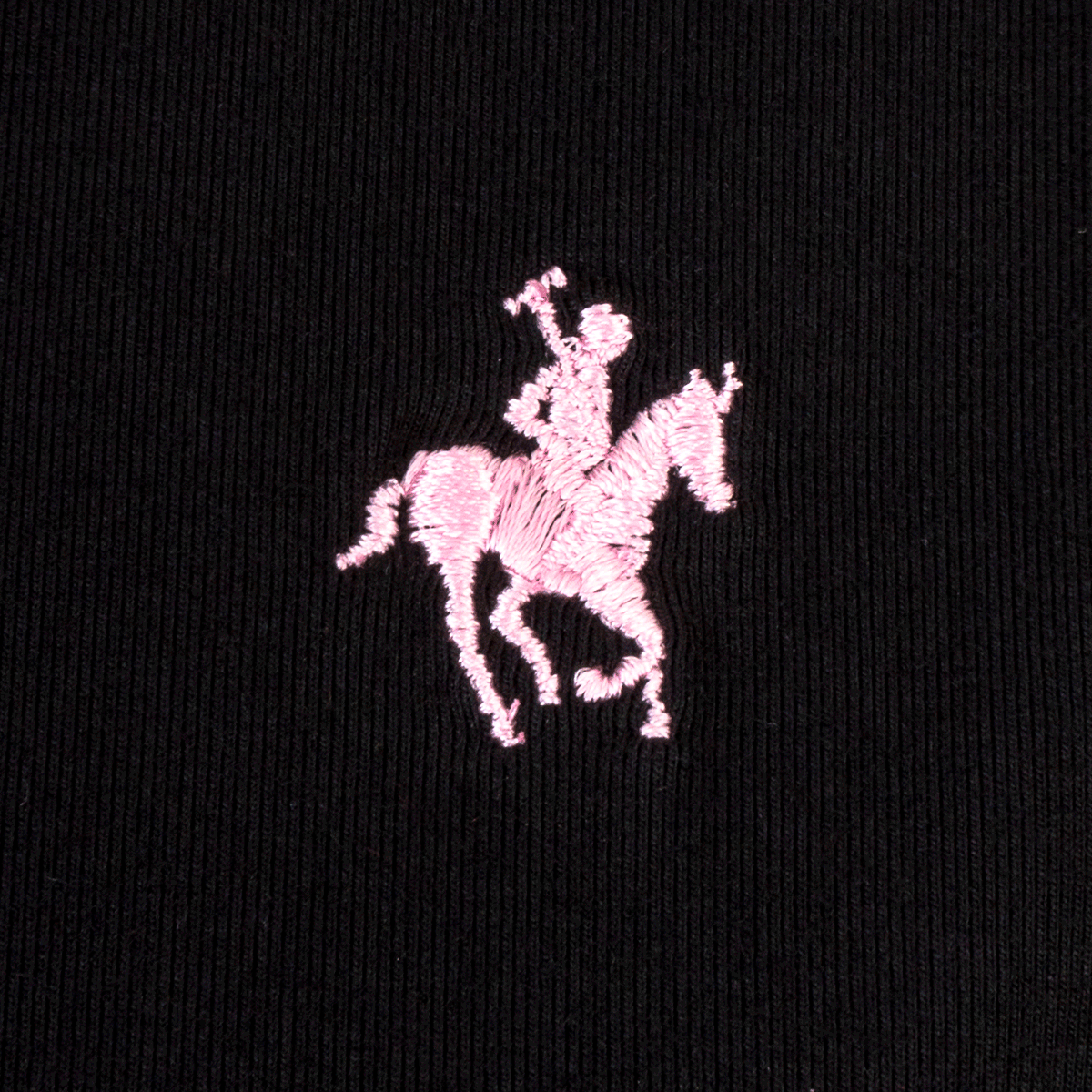 Polo Viscosa Cuello Franjas Negro