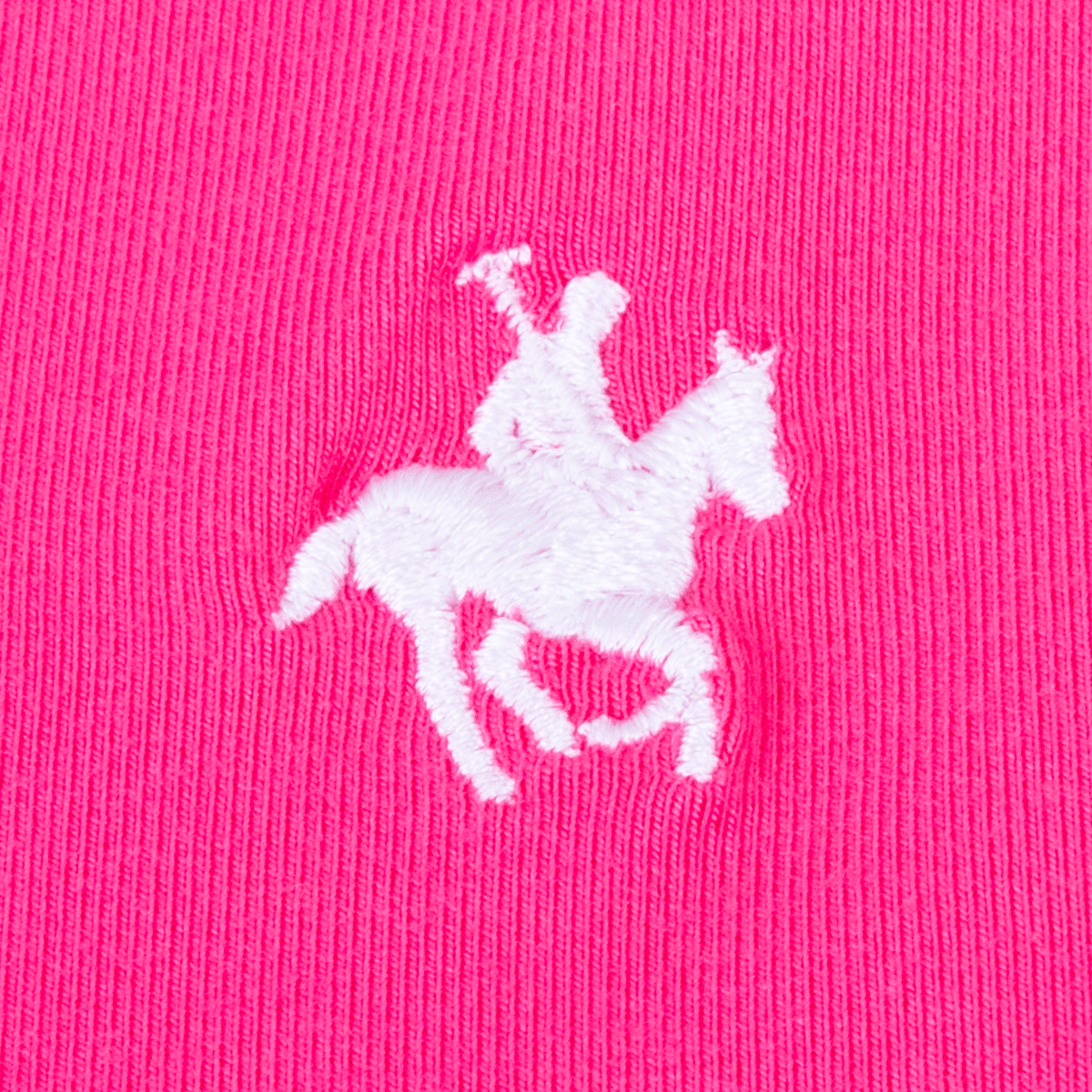 Polo Viscosa Cuello Franjas Rosa Intenso