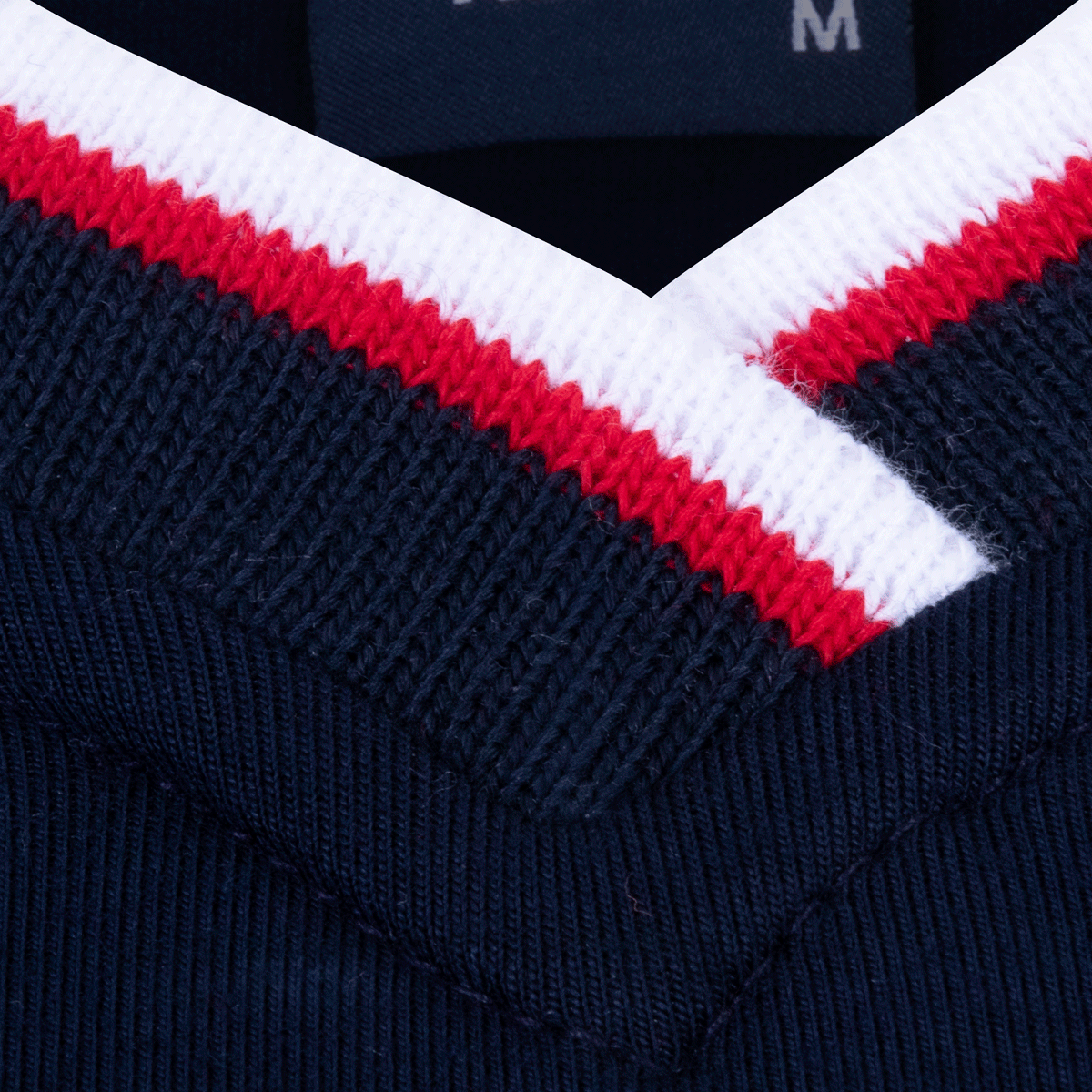 Polo Viscosa Escote V Marino