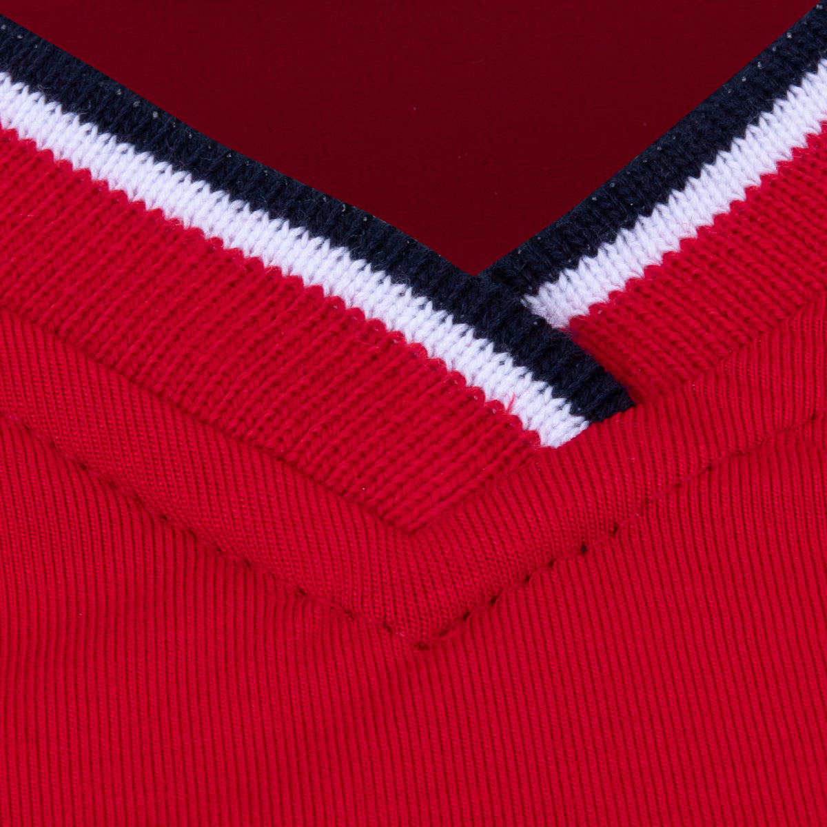 Polo Viscosa Escote V Rojo