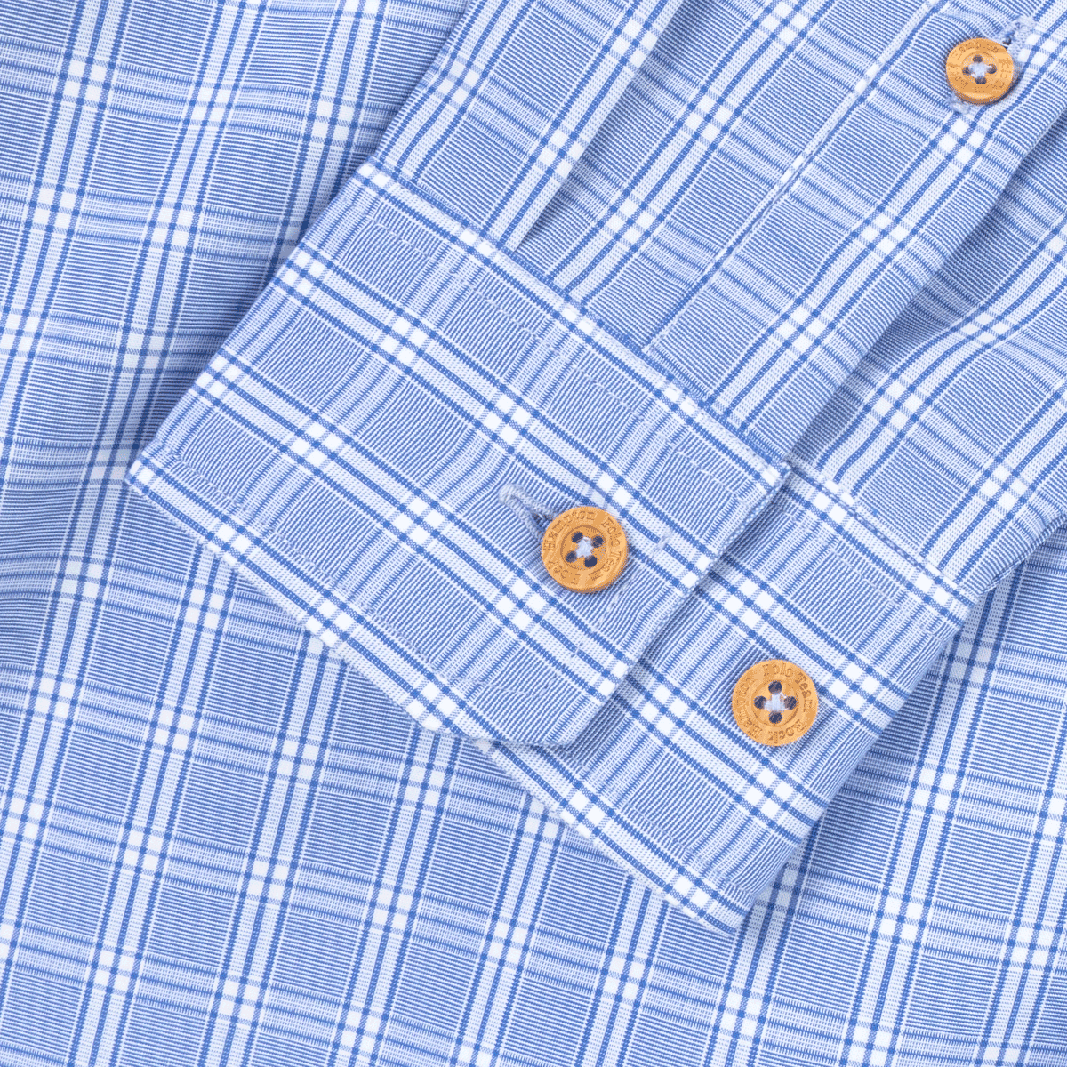 Camisa Cuadro Grande Bambú Botones Tipo Madera