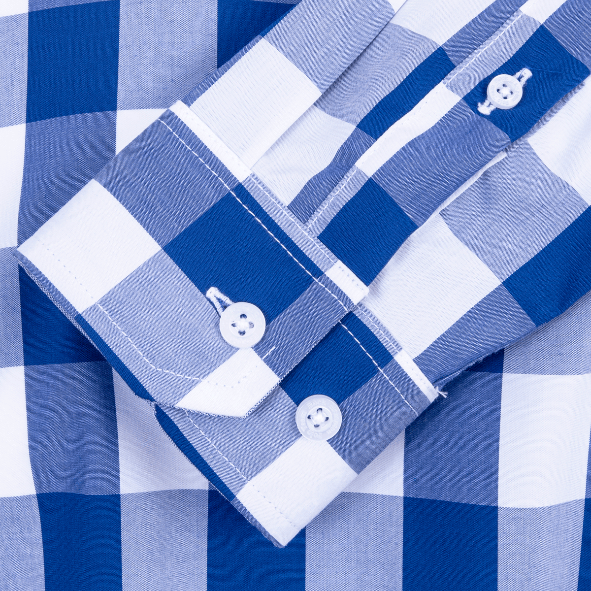 Camisa Cuadros Bambú Azul Rey