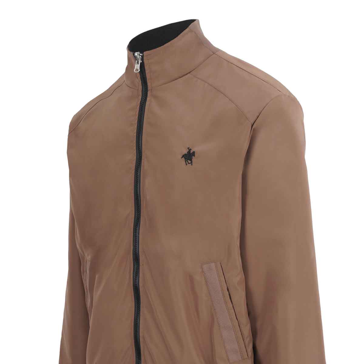 Chamarra Doble Vista Suede Negro/Café