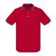 Polo Viscosa Cuello Tricolor Rojo