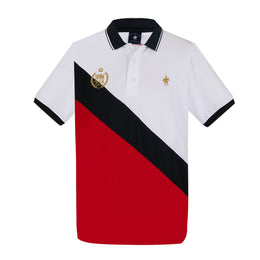 Polo Diagonal Bordado Espalda Blanco