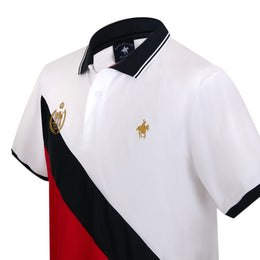 Polo Diagonal Bordado Espalda Blanco