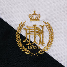 Polo Diagonal Bordado Espalda Blanco
