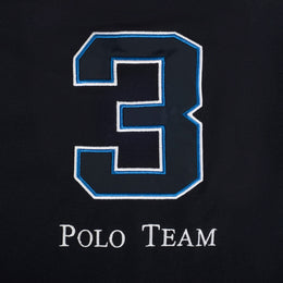Polo Diagonal Bordado Espalda Marino