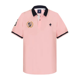 Polo Piqué Cuello Multicolor Rosa Palo