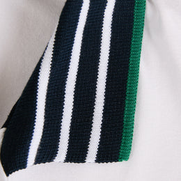 Polo Viscosa Cuello Tricolor Blanco Verde