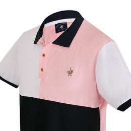 Polo Bloques Corte Regular Rosa Palo