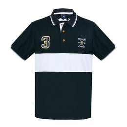 Polo Franja Escudo Número Marino