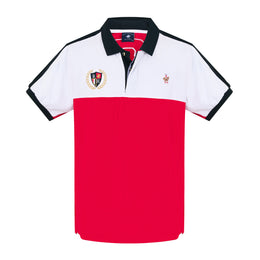 Polo Bloques Escudo Aletilla Oculta Rojo