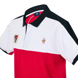 Polo Bloques Escudo Aletilla Oculta Rojo