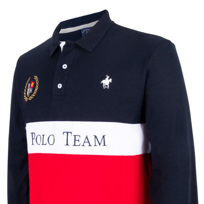 Polo Bloques Manga Larga Marino