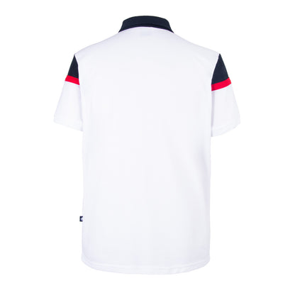 Polo Bloques Piqué Blanco Marino