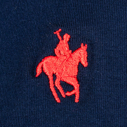 Polo Viscosa Cuello Tricolor Marino