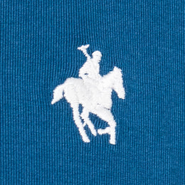 Polo Viscosa Cuello Tricolor Petróleo/Marino
