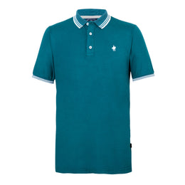 Polo Viscosa Cuello Tricolor Verde Quetzal