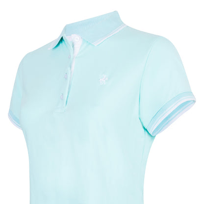 Polo Viscosa Cuello Franjas Aqua