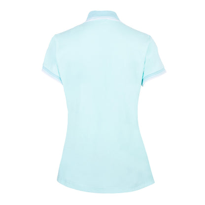 Polo Viscosa Cuello Franjas Aqua