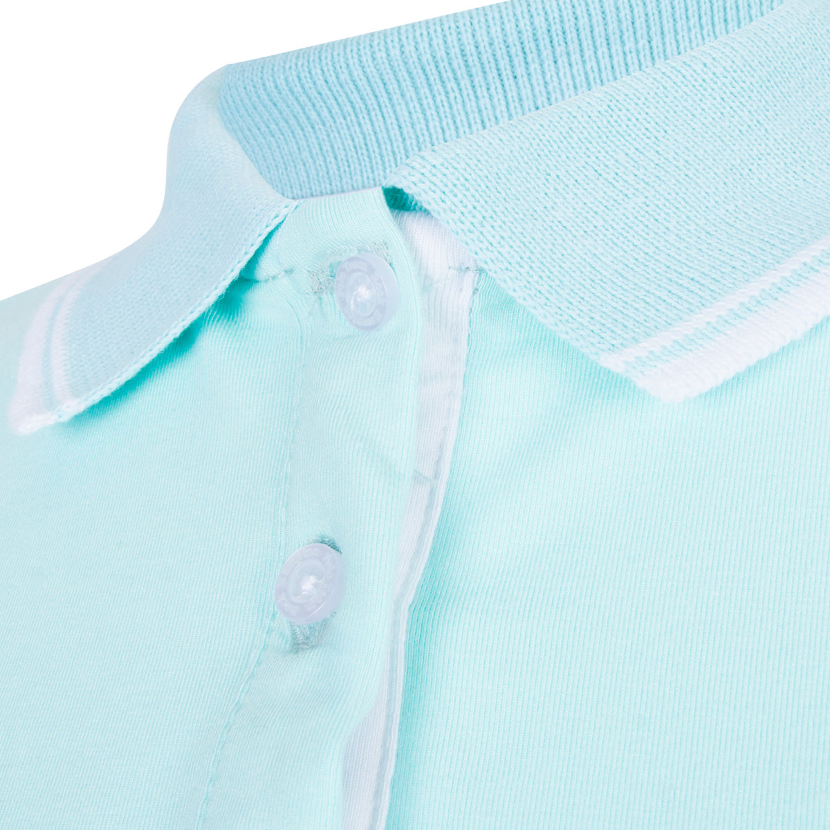 Polo Viscosa Cuello Franjas Aqua