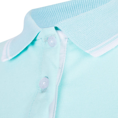 Polo Viscosa Cuello Franjas Aqua