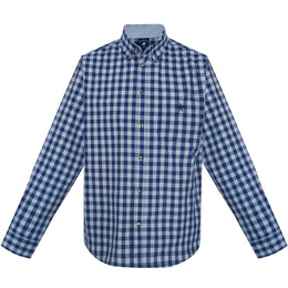 Camisa Cuadro Chico Bolsa Marino