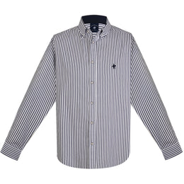 Camisa Rayas Algodón Regular Marino