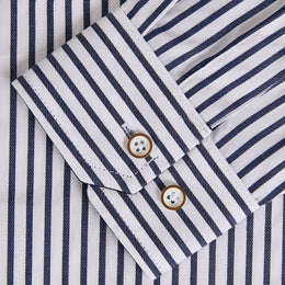 Camisa Rayas Algodón Regular Marino
