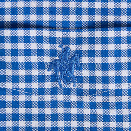 Camisa Cuadro Chico Algodón Bolsa Azul