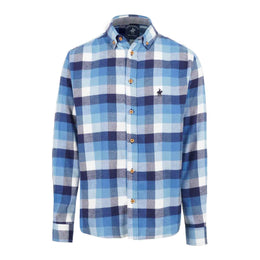 Camisa Cuadro Grande Algodón Regular Azul