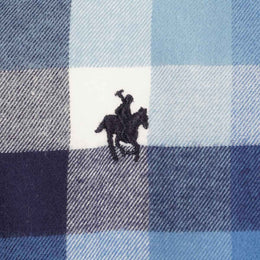 Camisa Cuadro Grande Algodón Regular Azul