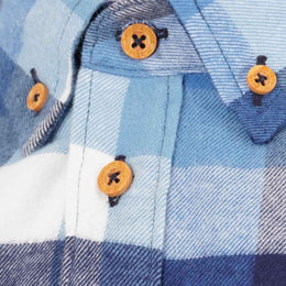 Camisa Cuadro Grande Algodón Regular Azul