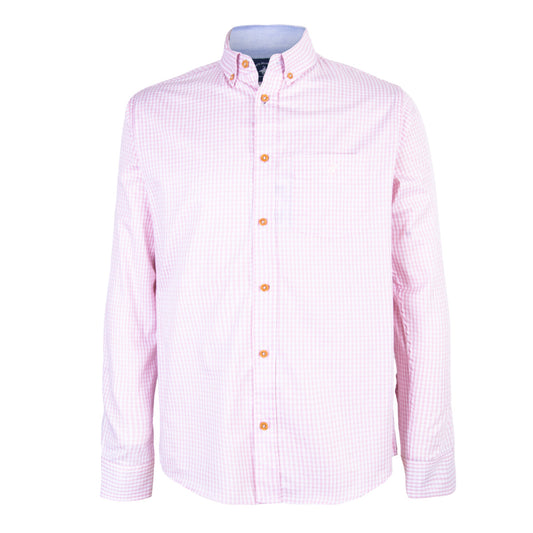 Camisa Minicuadros Algodón Bolsa Rosa