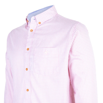 Camisa Minicuadros Algodón Bolsa Rosa