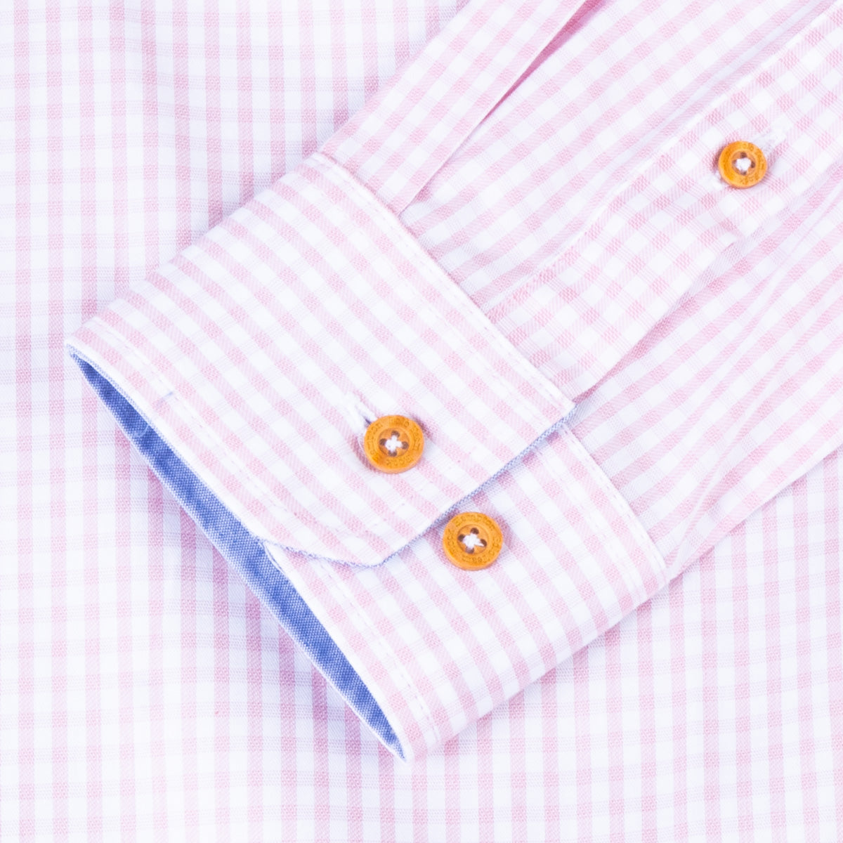 Camisa Minicuadros Algodón Bolsa Rosa