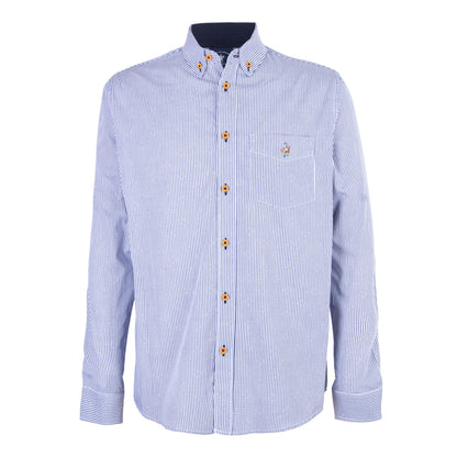 Camisa Minicuadros Algodón Marino