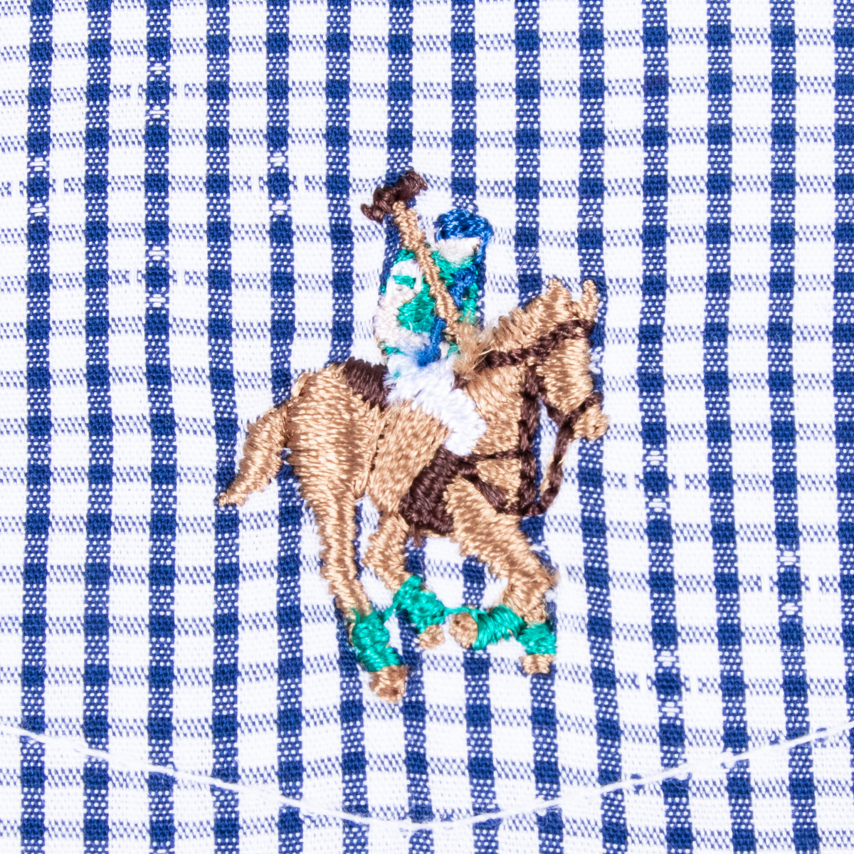 Camisa Minicuadros Algodón Marino