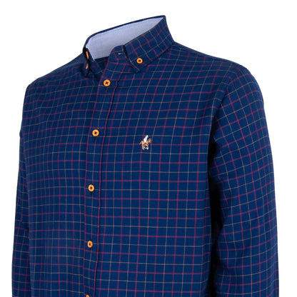 Camisa Cuadro Grande Algodón Marino