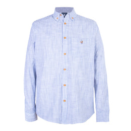 Camisa Rayas Algodón Azul