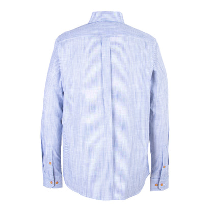 Camisa Rayas Algodón Azul