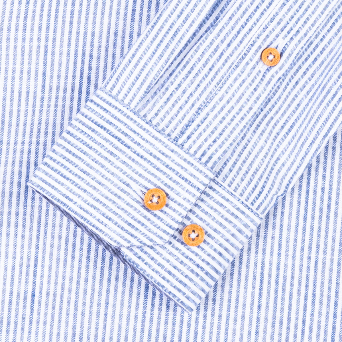 Camisa Rayas Algodón Azul
