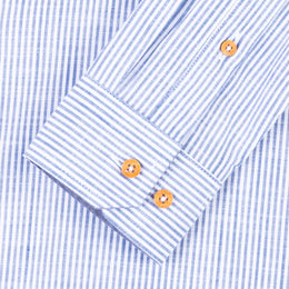 Camisa Rayas Algodón Azul