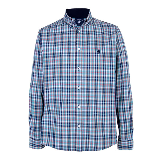 Camisa Cuadro Grande Bambú Marino