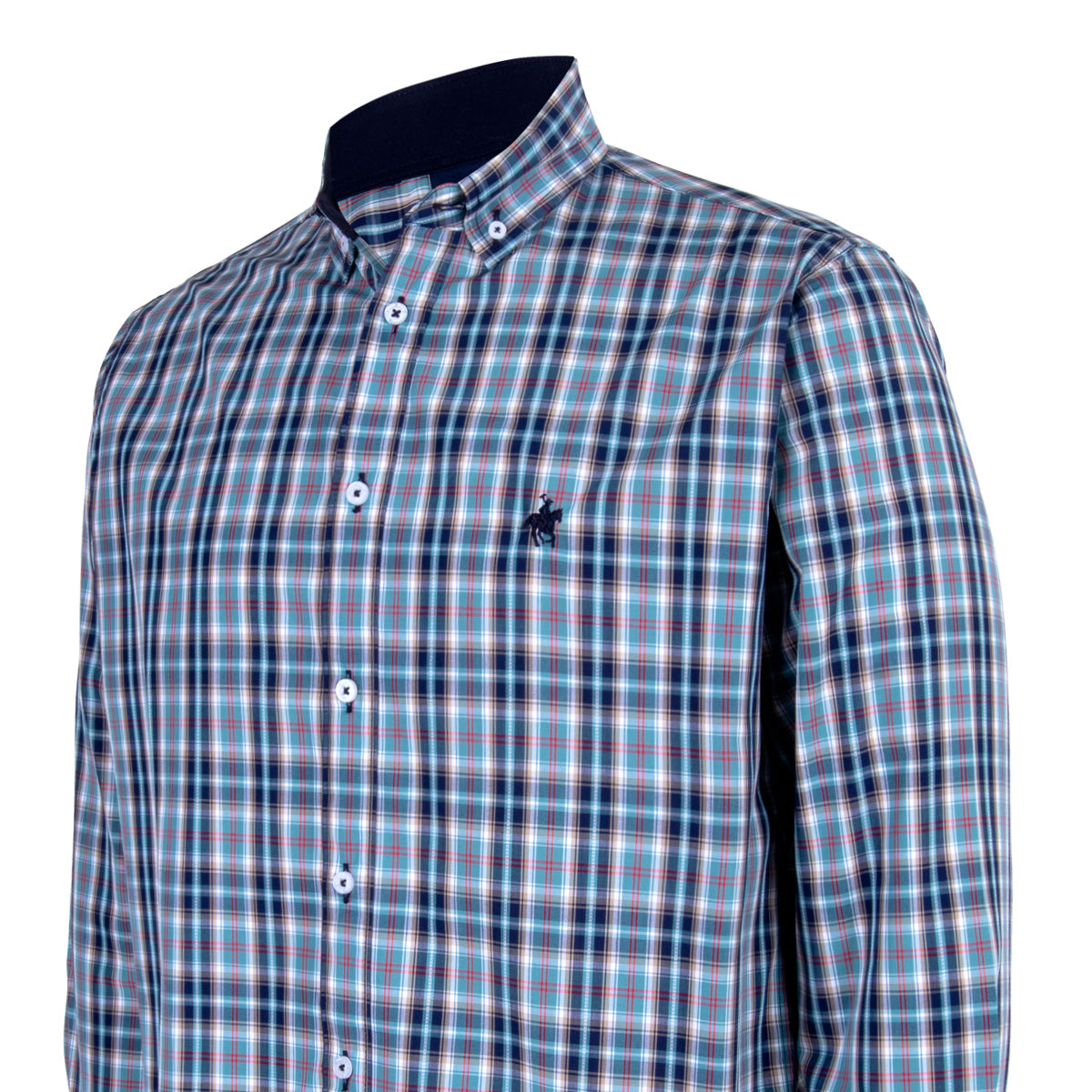 Camisa Cuadro Grande Bambú Marino