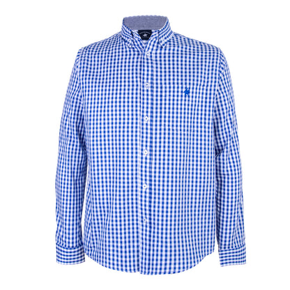 Camisa Cuadro Chico Algodón Azul